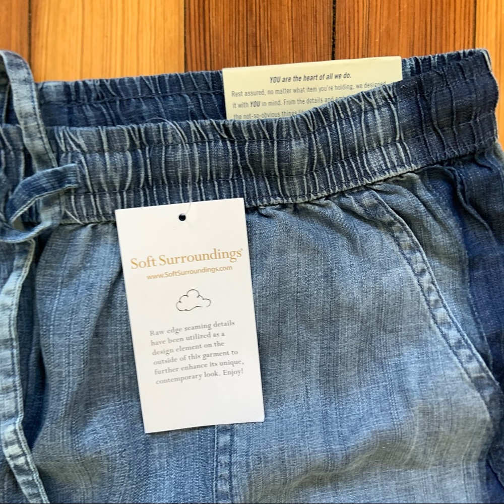 NWT Soft Surroundings Twill Wide Leg Relaxed Fit Pants Size 4 - Picture 6 of 10